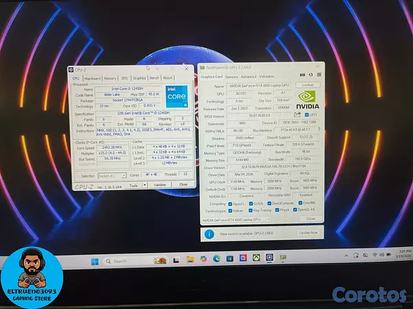 computadoras y laptops - Laptop Gaming MSI THIN GF63 I5 12TH, RTX 4050, 512 4