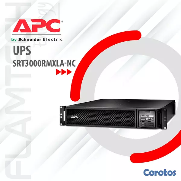 computadoras y laptops - UPS APC SMART-UPS SRT 3.0KVA(3000VA) RACK MONTABLE, 2.7 KWATTS,onda sinusoidal 