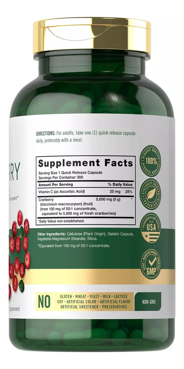 Salud y Equipamiento Médico - Carlyle Pildoras De Arandano 5000mg | 300 Capsulas | Con Vit 3