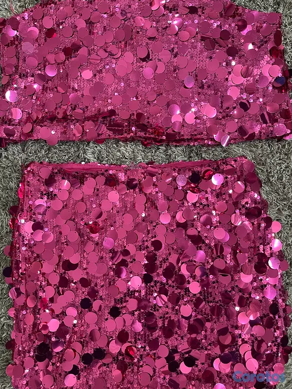 ropa para mujer - Conjunto de falta y top de lentejuelas 2