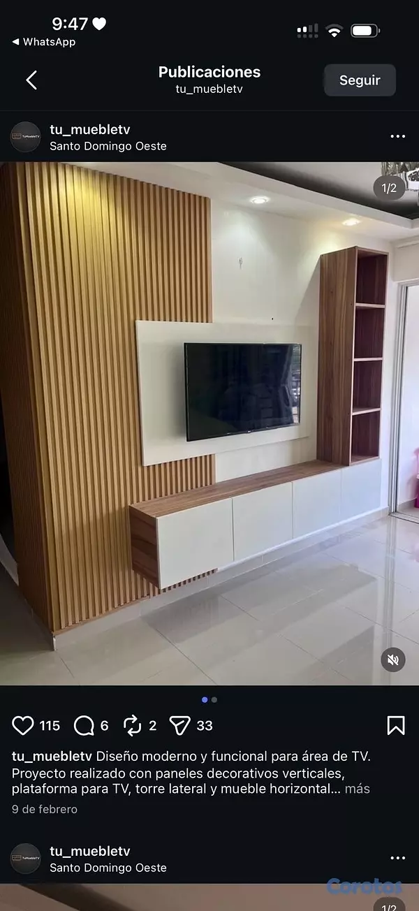 decoración y accesorios - Muebles de TV, Closet, Mesitas de noche, repisas flotantes, espejos, paneles etc 17