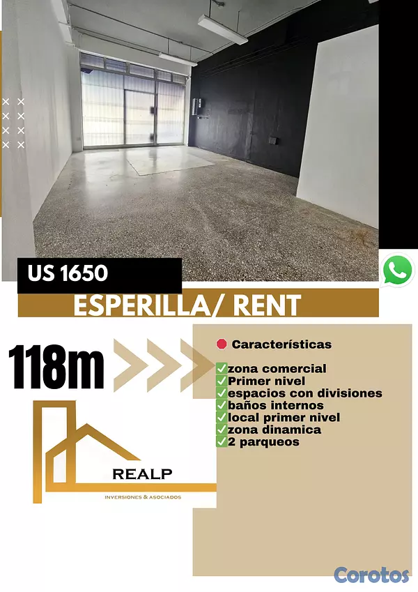 oficinas y locales comerciales - Alquiler primer nivel Esperilla  1