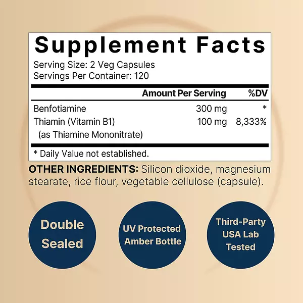 Salud y Equipamiento Médico - Benfotiamina 300 Mg Con Tiamina 100 Mg Naturebell 3