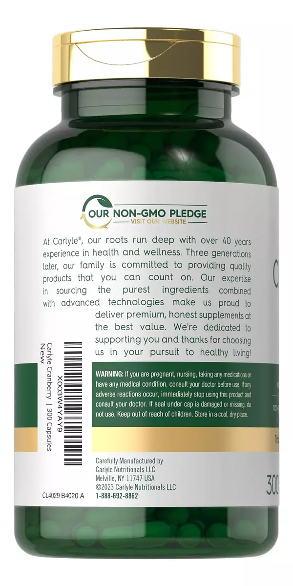 Salud y Equipamiento Médico - Carlyle Pildoras De Arandano 5000mg | 300 Capsulas | Con Vit 4