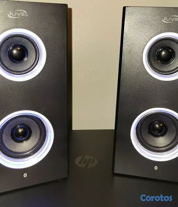 camaras y audio - Altavoz (par) portable inalambrico con LED 2
