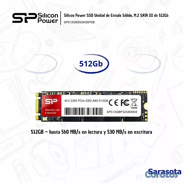 accesorios para electronica - Silicon Power SSD SATA III A55 M.2 512Gb 2