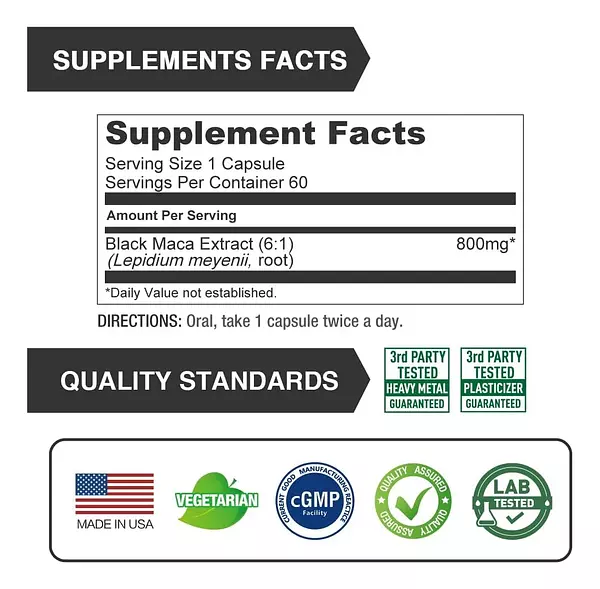 Salud y Equipamiento Médico - Black Maca 4800 Mg 60cap Lovita 2