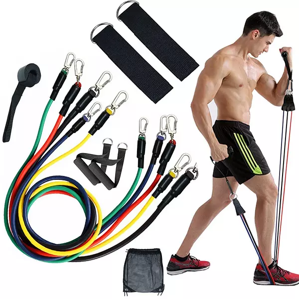 Artículos Deportivos - Juego Kit de bandas Elasticas de resistencia ejercicio Yoga Pilates Gym Ligas 6