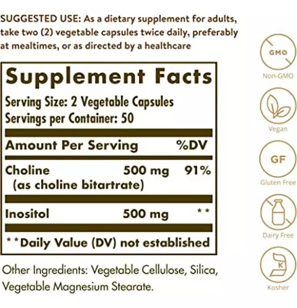 Salud y Equipamiento Médico - Inositol 100caps - Solgar 2