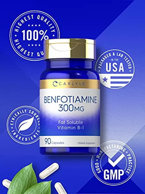 Salud y Equipamiento Médico - Benfotiamina 300mg 90 Capsulas | Vitamina B1 | Promueve El A 5