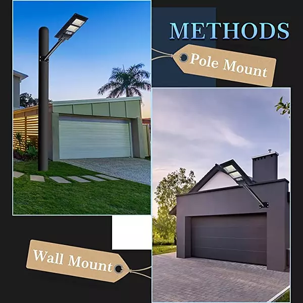herramientas, jardines y exterior - Luz solar de 200 W con sensor de movimiento IP65 exteriores con panel 6