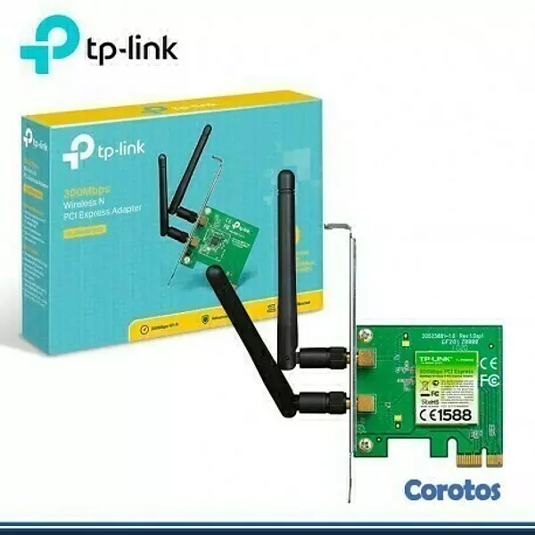 computadoras y laptops - TARJETA DE RED WIFI PCI-E TP-LINK TL-WN881ND, 2.4GHZ/300MBPS, 802.11B/G/N