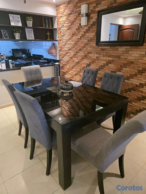 muebles y colchones - Juego de comedor con 6 sillas 5