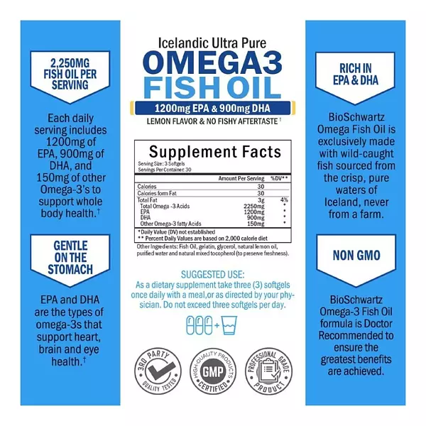 Salud y Equipamiento Médico - Omega 3 Bioschwartz 1200 Mg Epa 3