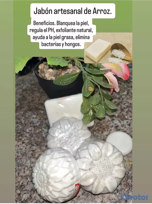 salud y belleza - Jabones artesanales arroz,cúrcuma,manzana,café,aloe Vera. 8