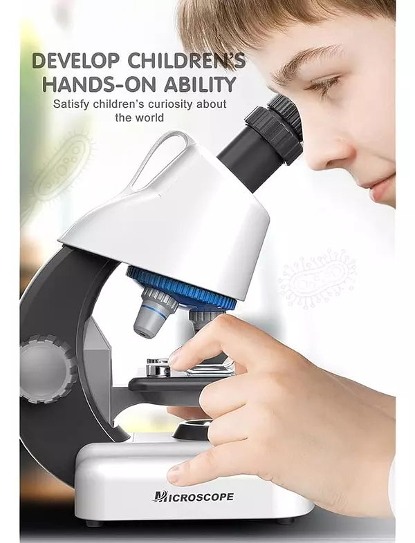 Salud y Equipamiento Médico - Microscopio Hyrenee Para Niños - Hasta 40-1200x Zoom, Kit St 2
