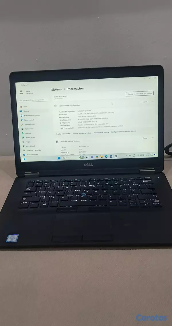 computadoras y laptops - Laptop Dell i7 128GB SSD M.2 4GB DDR4 Bateria mala 2