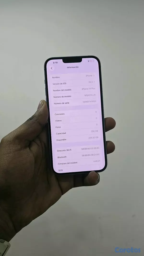 celulares y tabletas - iPhone 14 plus 256GB Azul Desbloqueado  4