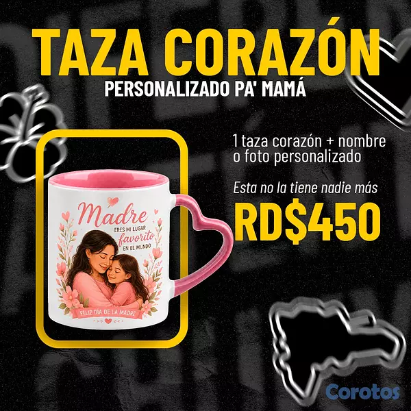 decoración y accesorios - Taza corazón personalizada Día de las Madres  1