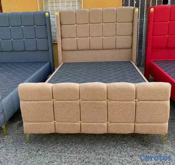muebles y colchones - Base de cama color crema  2