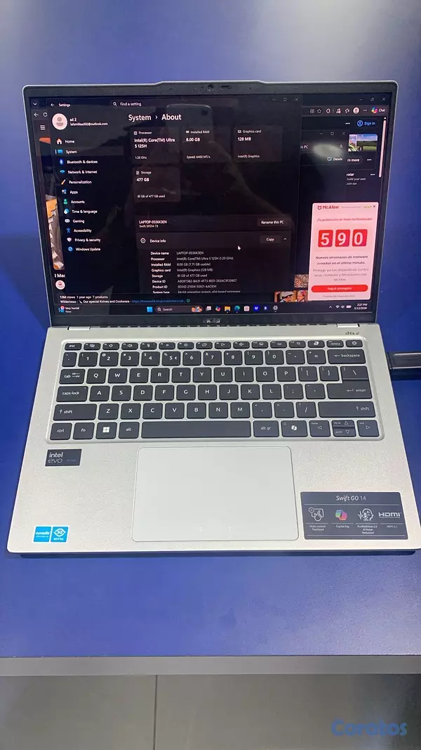 computadoras y laptops - Acer Swift Go 14 Elegante | Intel Core Ultra 5 (Úl 4