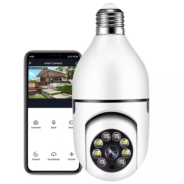 camaras y audio - Camara wifi inalambrica tipo bombillo 355 grados 2