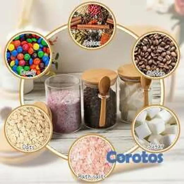 cocina - Set 4 Tarros de Vidrio 15oz con Tapa y Cuchara Bam 3
