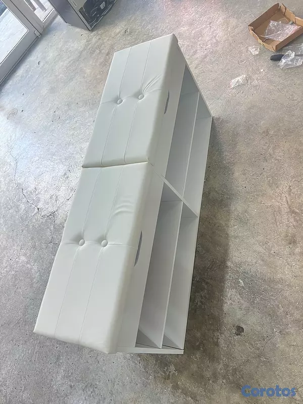 decoración y accesorios - BANCO PARA ALMACENAR ZAPATOS BLANCO  2