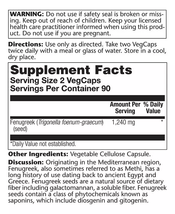Salud y Equipamiento Médico - Fenogreco Solaray 1240mg 180 capsulas 2