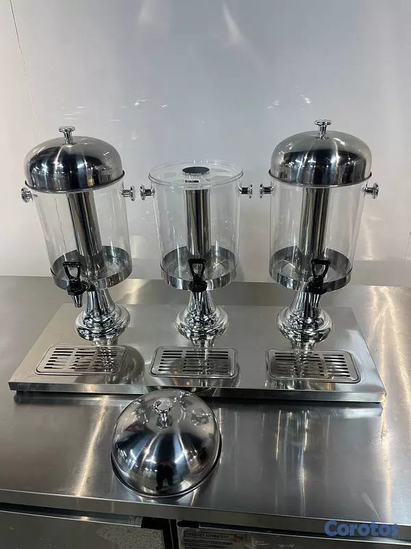 equipos profesionales - Dispensadora de jugo de 3 tanques jugo leche choco 9