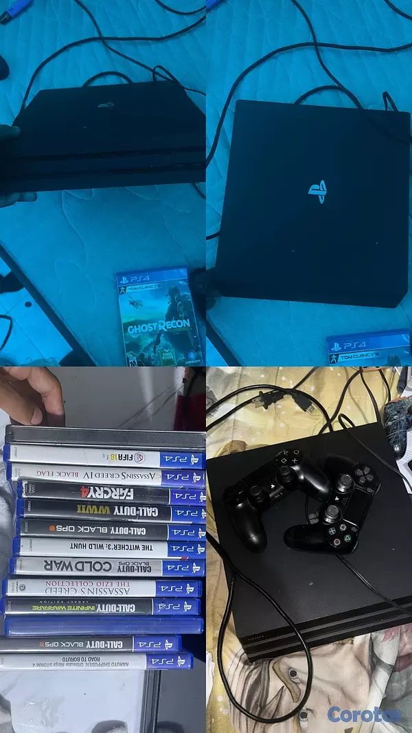 consolas y videojuegos - Ps4 Pro de 874.8 GB + 2 Mandos + 11 Juegos Físicos + 31 Juegos Digotales 5