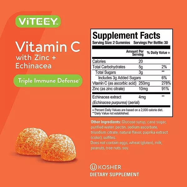 Salud y Equipamiento Médico - Vitamina C  60 Gum Set2 Viteey - U - Unidad A $4252 2