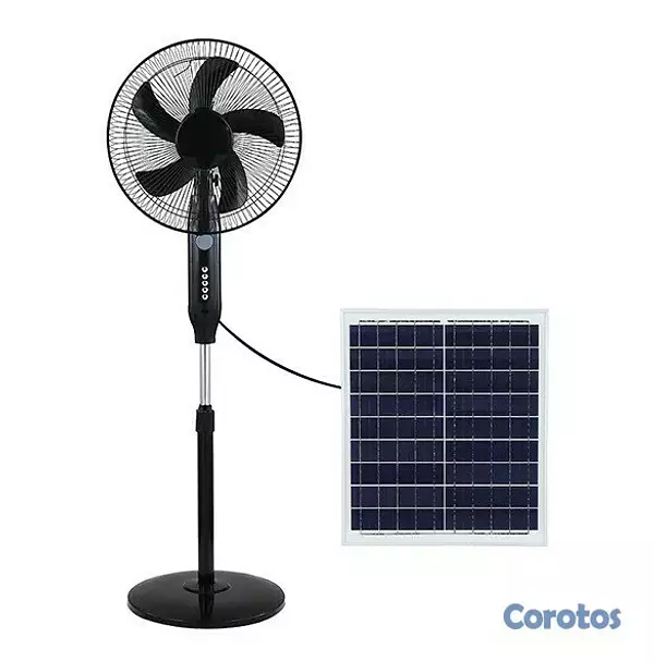 aires acondicionados y abanicos - Abanico solar recargable de pedestal 16 pulgadas con 3 velocidades SLP-2 3