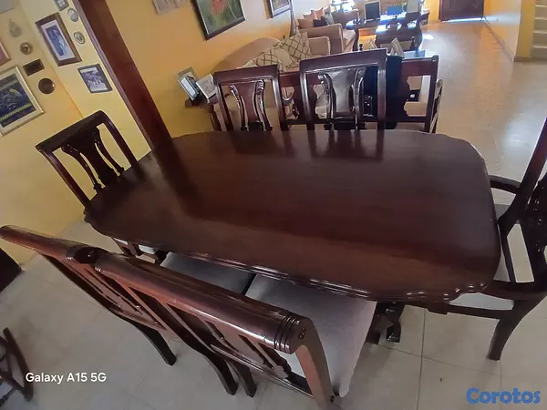 muebles y colchones - Hermoso Juego de  Comedor Caoba de 6 sillas 5