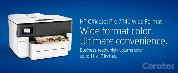 impresoras y scanners - Multifuncional HP IMPRESION HASTA  TAMAÑO 11X 17 PULGADAS OfficeJet 7740 3