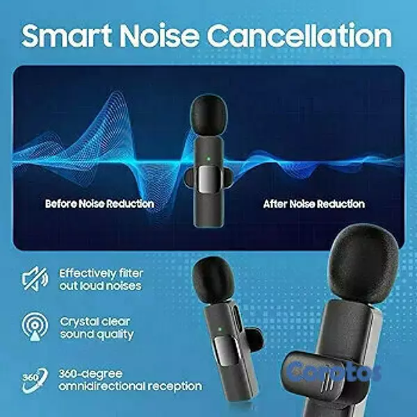 accesorios para electronica - Micrófono 🎤🎙️ de solapa doble 3 en 1, micrófono mini inalámbrico  8