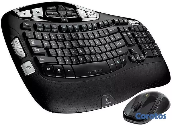 computadoras y laptops - TECLADO MOUSE LOGITECH MK550 WAVE, ERGONOMICO, USB WIRELESS RECEIVER 2.4GHZ WIRE 1