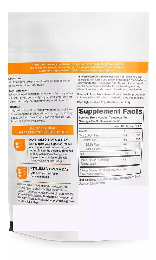 Salud y Equipamiento Médico - Psyllium Sabor Naranja 340 G 2