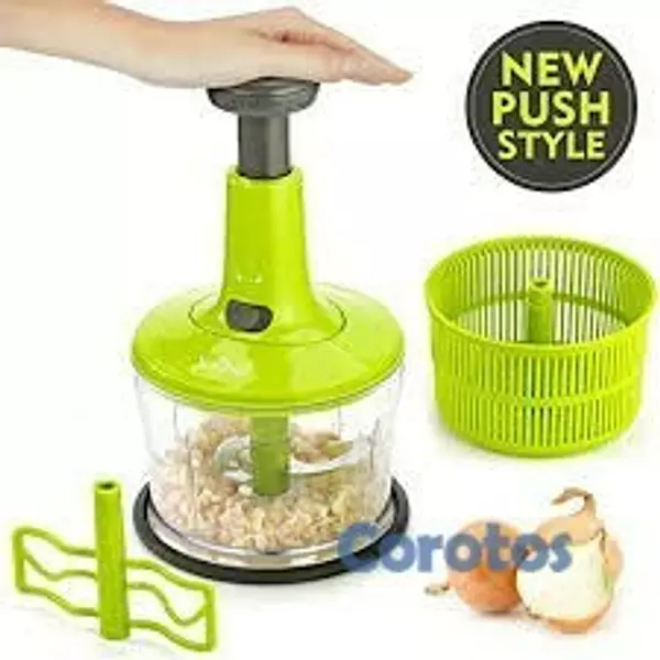 cocina - Picador vegetales manual Procesador verduras cortador rebanadora triturador 2