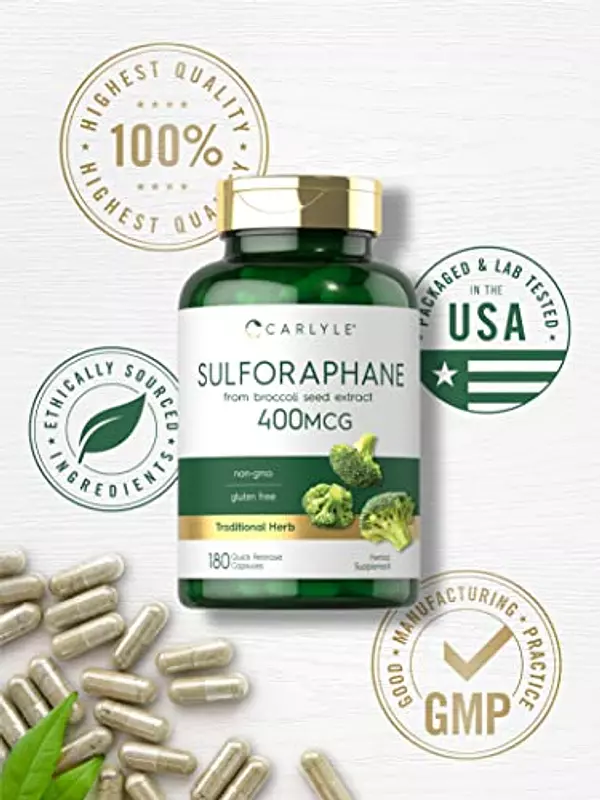 Salud y Equipamiento Médico - Sulforafano 400mcg | De Extracto De Semilla De Brocoli | 180 6