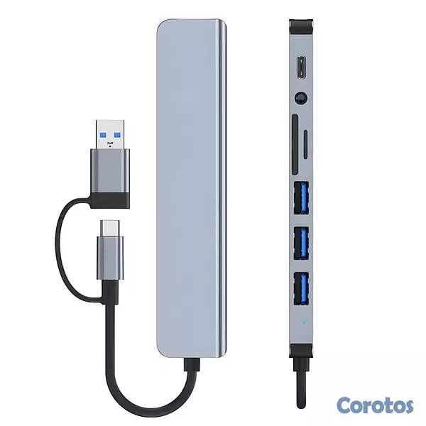 accesorios para electronica - Adaptador Hub USB C 8 en 1 – Multi-Puertos Laptop  1