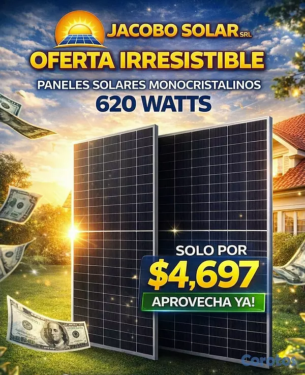 plantas e inversores - panel solar oferta 620 watt 