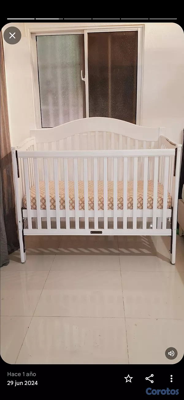 muebles - Vendo Cuna de Bebe color blanca *usada 5