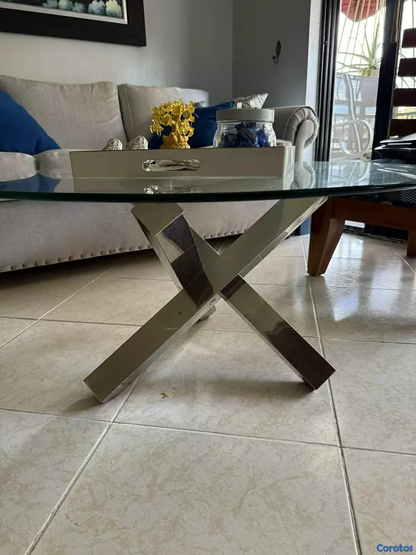muebles y colchones - Vendo mesa con tope de cristal 
 3
