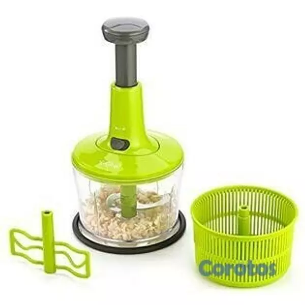 cocina - Picador vegetales manual Procesador verduras cortador rebanadora triturador 3