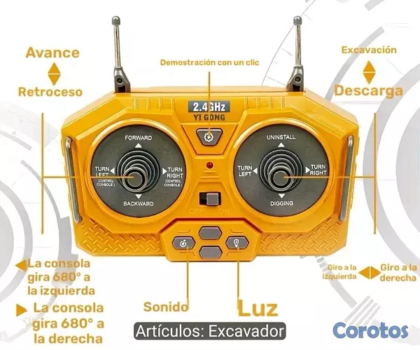 juguetes - Excavator de control remoto  7