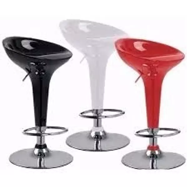 muebles y colchones - Taburete De Bar Banqueta Barra Silla Alta desayunador Acrilica BLANCO Y NEGRO 2