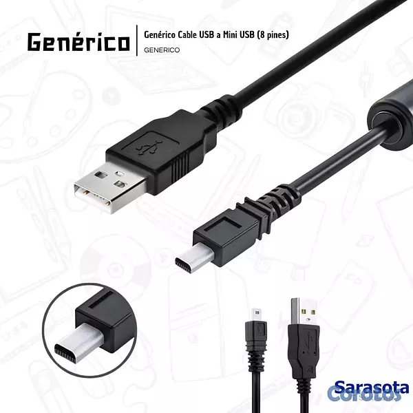 accesorios para electronica - Genérico Cable USB a Mini USB (8 pines) 2