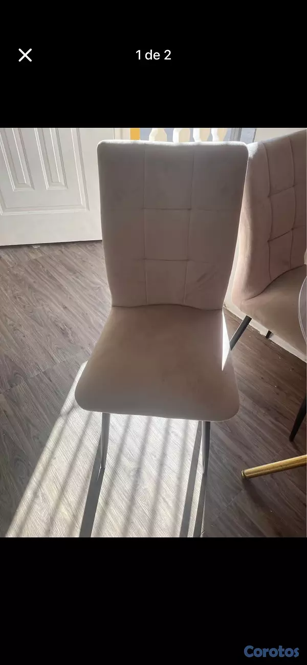 muebles y colchones - comedor de 4 sillas mesa en cristal  4