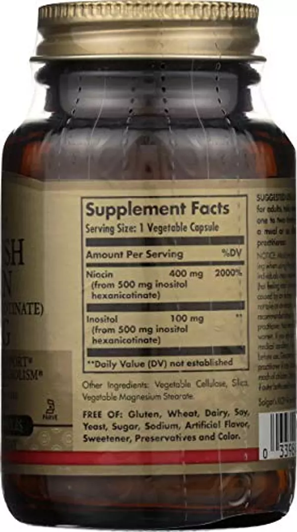 Salud y Equipamiento Médico - Niacina Sin Enjuague 500 Mg Solgar 50 Vcaps 4